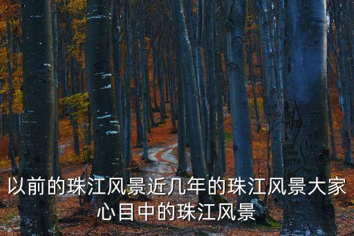 以前的珠江風景近幾年的珠江風景大家心目中的珠江風景