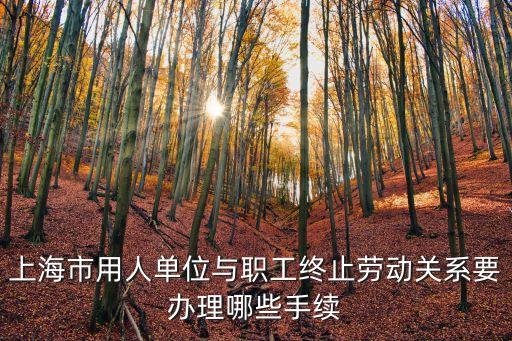 上海市用人單位與職工終止勞動關系要辦理哪些手續