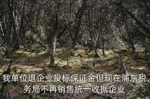 我單位退企業投標保證金但現在浦東稅務局不再銷售統一收據企業