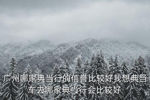 廣州典當行哪個最好，廣州典當行哪家好