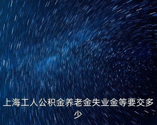 上海工人公積金養老金失業金等要交多少