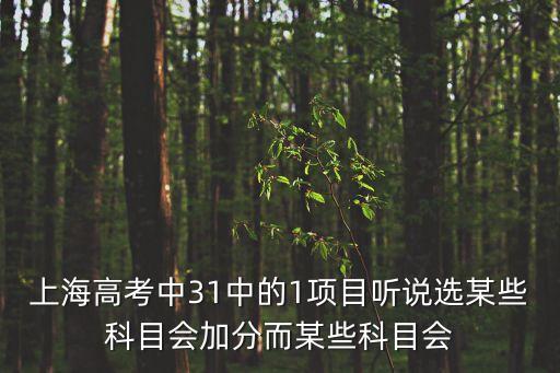 上海高考中31中的1項目聽說選某些科目會加分而某些科目會