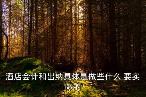 酒店會(huì)計(jì)，酒店餐飲會(huì)計(jì)怎么做賬