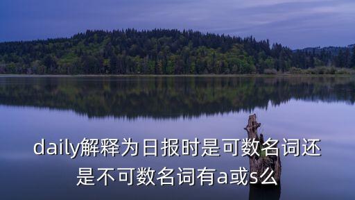 daily解釋為日報時是可數名詞還是不可數名詞有a或s么