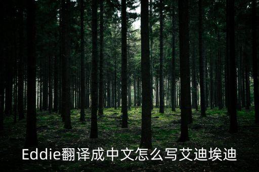 Eddie翻譯成中文怎么寫艾迪埃迪