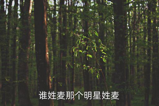 誰姓麥那個明星姓麥