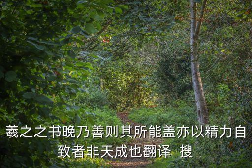 羲之之書(shū)晚乃善則其所能蓋亦以精力自致者非天成也翻譯  搜