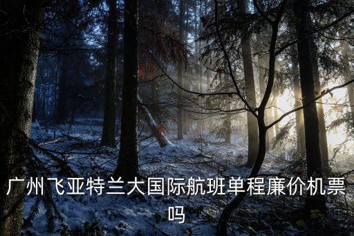 廣州飛亞特蘭大國際航班單程廉價機票嗎
