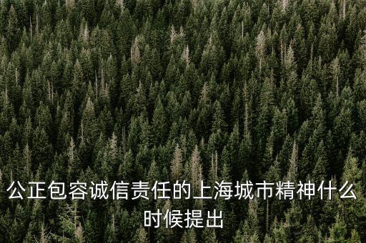 公正包容誠信責任的上海城市精神什么時候提出