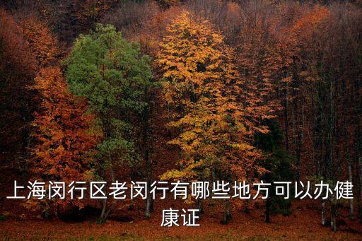 上海閔行區老閔行有哪些地方可以辦健康證