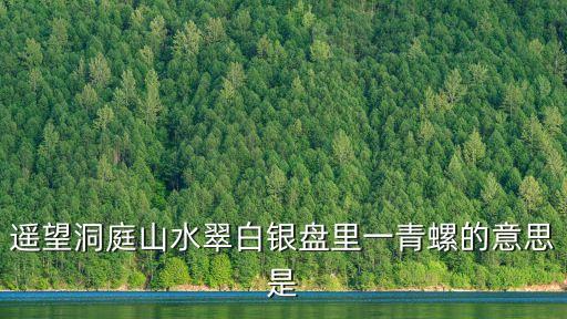 遙望洞庭山水翠白銀盤里一青螺的意思是