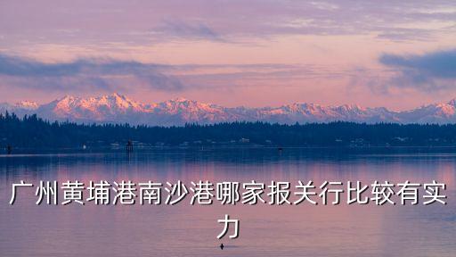 廣州黃埔港南沙港哪家報關行比較有實力