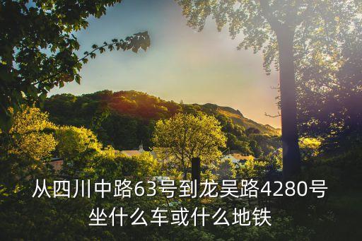 從四川中路63號(hào)到龍吳路4280號(hào)坐什么車或什么地鐵