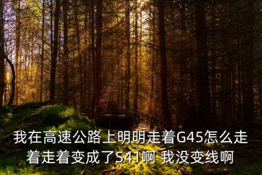 我在高速公路上明明走著G45怎么走著走著變成了S41啊 我沒變線啊