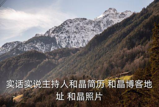 實話實說主持人和晶簡歷 和晶博客地址 和晶照片
