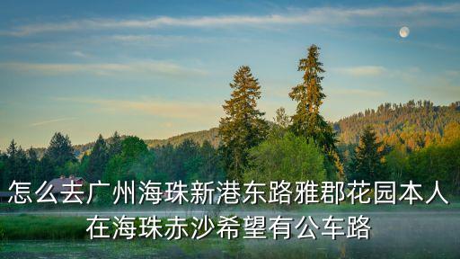 怎么去廣州海珠新港東路雅郡花園本人在海珠赤沙希望有公車路