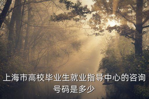 上海市高校畢業生就業指導中心的咨詢號碼是多少