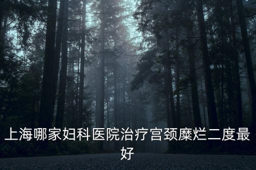 上海哪家婦科醫院治療宮頸糜爛二度最好
