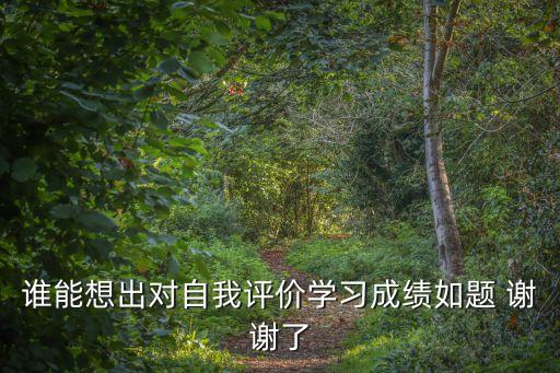 誰能想出對自我評價學習成績如題 謝謝了