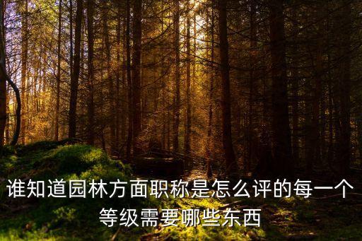 誰知道園林方面職稱是怎么評的每一個等級需要哪些東西