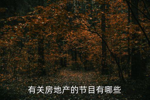有關房地產的節目有哪些