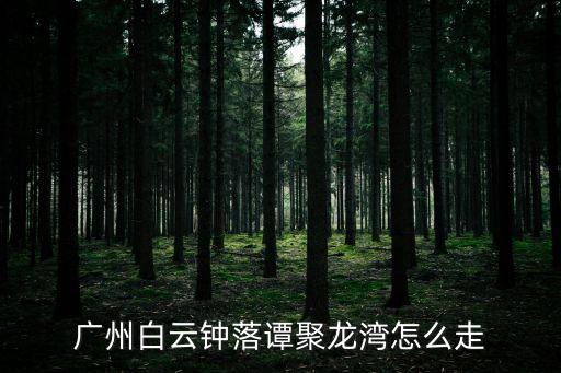 廣州大金鐘路聚龍灣，廣州白云鐘落譚聚龍灣怎么走