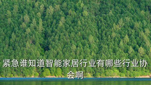 緊急誰知道智能家居行業有哪些行業協會啊