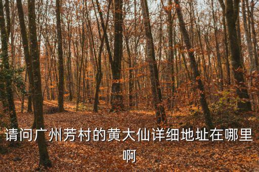 請問廣州芳村的黃大仙詳細地址在哪里啊