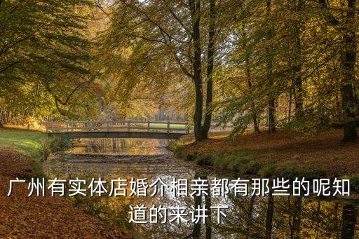 廣州有實(shí)體店婚介相親都有那些的呢知道的來講下