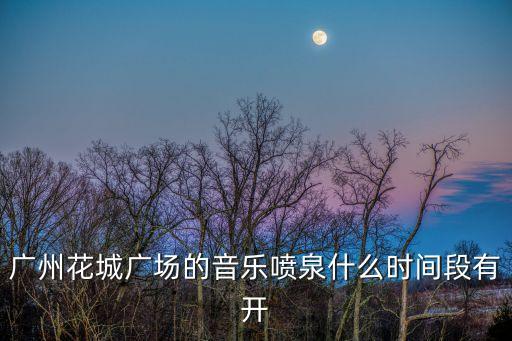 廣州花城廣場的音樂噴泉什么時間段有開