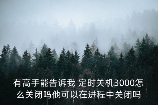 定時(shí)關(guān)機(jī)3000，有高手能告訴我 定時(shí)關(guān)機(jī)3000怎么關(guān)閉嗎他可以在進(jìn)程中關(guān)閉嗎