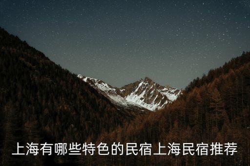 上海有哪些特色的民宿上海民宿推薦