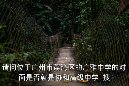 請問位于廣州市荔灣區的廣雅中學的對面是否就是協和高級中學  搜