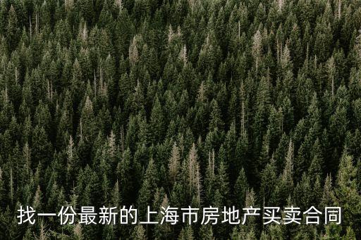找一份最新的上海市房地產(chǎn)買賣合同
