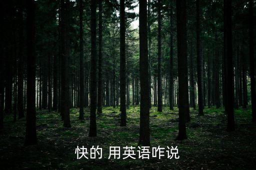很快的英文，快的 用英語咋說