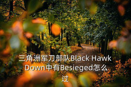 三角洲軍刀部隊Black Hawk Down中有Besieged怎么過