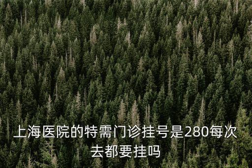 上海醫院的特需門診掛號是280每次去都要掛嗎