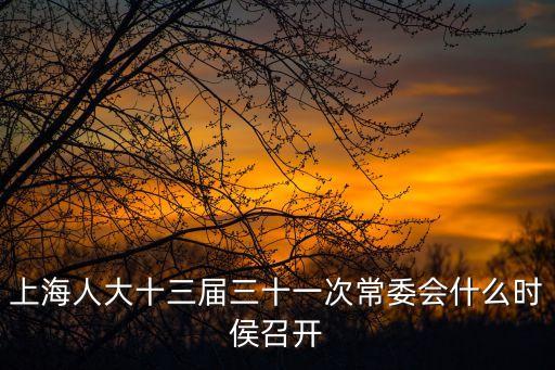 上海人大十三屆三十一次常委會(huì)什么時(shí)侯召開
