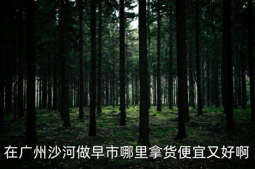 在廣州沙河做早市哪里拿貨便宜又好啊