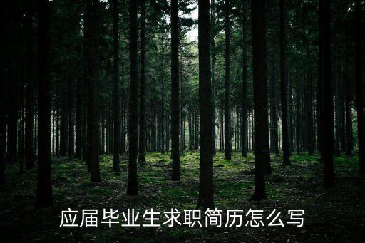 應屆畢業生求職簡歷怎么寫