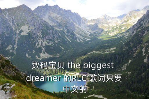 數碼寶貝 the biggest dreamer 的RLC 歌詞只要中文的