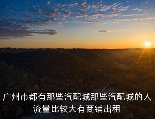 廣州市都有那些汽配城那些汽配城的人流量比較大有商鋪出租