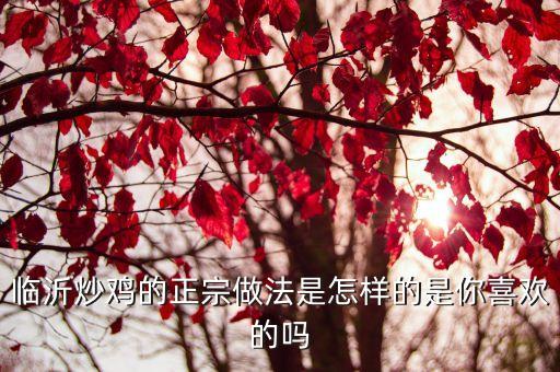 臨沂炒雞的正宗做法，臨沂炒雞的正宗做法是怎樣的是你喜歡的嗎