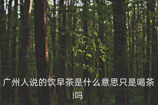 廣州人說的飲早茶是什么意思只是喝茶嗎