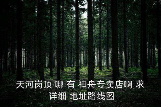 天河崗頂 哪 有 神舟專賣店啊 求 詳細 地址路線圖