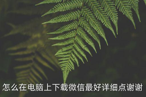 怎么在電腦上下載微信最好詳細點謝謝