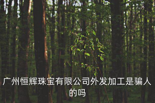 廣州恒輝珠寶有限公司外發加工是騙人的嗎