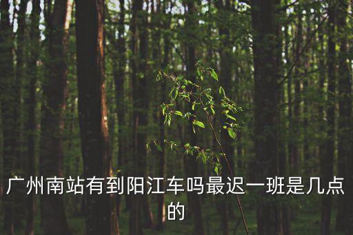 廣州南站有到陽江車嗎最遲一班是幾點的