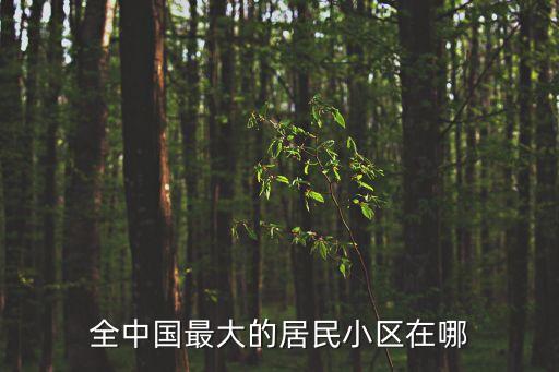 全中國最大的居民小區(qū)在哪