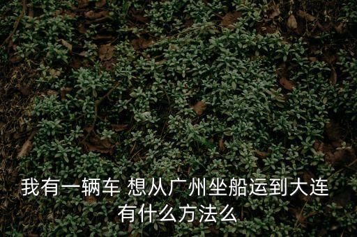 我有一輛車 想從廣州坐船運到大連 有什么方法么